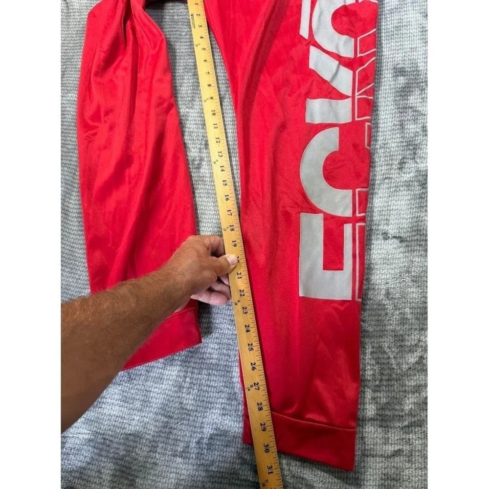 Ecko Function Mens 2XL Red Track‎ Pants Silver Graphic Polyester Joggers 40X30